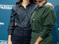 Barbara Ronchi and Serena Rossi attend the ''Il Treno Dei Bambini'' photocall during the 19th Rome Film Festival at Auditorium Parco Della M...