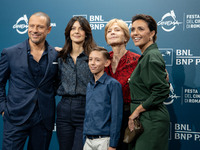 Stefano Accorsi, Barbara Ronchi, Christian Cervone, Cristina Comencini, and Serena Rossi attend the ''Il Treno Dei Bambini'' photocall durin...