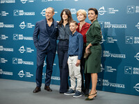 Stefano Accorsi, Barbara Ronchi, Christian Cervone, Cristina Comencini, and Serena Rossi attend the ''Il Treno Dei Bambini'' photocall durin...