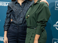 Barbara Ronchi and Serena Rossi attend the ''Il Treno Dei Bambini'' photocall during the 19th Rome Film Festival at Auditorium Parco Della M...