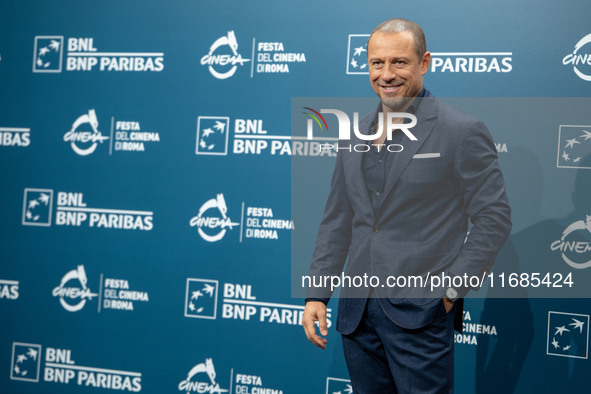 Stefano Accorsi attends the ''Il Treno Dei Bambini'' photocall during the 19th Rome Film Festival at Auditorium Parco Della Musica in Rome,...