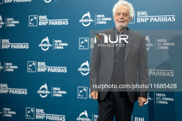 Nicola Piovani attends the ''Il Treno Dei Bambini'' photocall during the 19th Rome Film Festival at Auditorium Parco Della Musica in Rome, I...