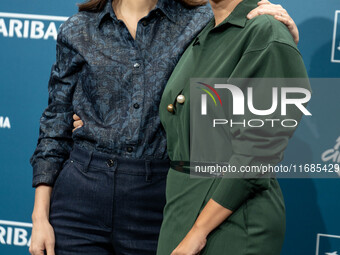 Barbara Ronchi and Serena Rossi attend the ''Il Treno Dei Bambini'' photocall during the 19th Rome Film Festival at Auditorium Parco Della M...