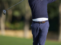 Jorge Campillo of Spain tees off on the 2nd hole on the fourth day of the Estrella Damm N.A. Andalucia Masters 2024 at Real Club de Golf Sot...