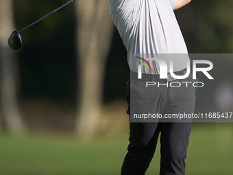 Jordan Smith of England tees off on the 2nd hole on the fourth day of the Estrella Damm N.A. Andalucia Masters 2024 at Real Club de Golf Sot...