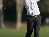 Jordan Smith of England tees off on the 2nd hole on the fourth day of the Estrella Damm N.A. Andalucia Masters 2024 at Real Club de Golf Sot...