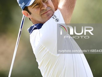 Jorge Campillo of Spain tees off on the 5th hole on the fourth day of the Estrella Damm N.A. Andalucia Masters 2024 at Real Club de Golf Sot...