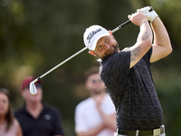 Andy Sullivan of England tees off on the 5th hole on the fourth day of the Estrella Damm N.A. Andalucia Masters 2024 at Real Club de Golf So...