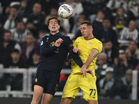 Kenan Yildiz of Juventus FC and Adam Marusic of SS Lazio battle for the ball during the Juventus FC - SS Lazio match, 8th turn of Italian Le...