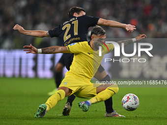 Gustav Isaksen of SS Lazio and Nicolo Fagioli of Juventus FC battle for the ball during the Juventus FC vs. SS Lazio match, the 8th turn of...