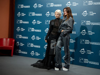 Julia Fox and Bella Thorne attend ''The Trainer'' photocall during the 19th Rome Film Festival at Auditorium Parco Della Musica in Rome, Ita...