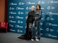 Julia Fox and Bella Thorne attend ''The Trainer'' photocall during the 19th Rome Film Festival at Auditorium Parco Della Musica in Rome, Ita...