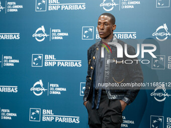 Joshua Uduma attends the ''The Trainer'' photocall during the 19th Rome Film Festival at Auditorium Parco Della Musica in Rome, Italy, on Oc...