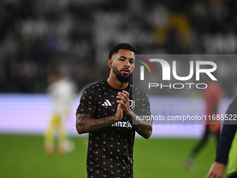 Douglas Luiz of Juventus FC looks on during the match between Juventus FC and SS Lazio in the 8th round of the Italian Lega Serie A Enilive...