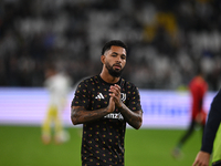 Douglas Luiz of Juventus FC looks on during the match between Juventus FC and SS Lazio in the 8th round of the Italian Lega Serie A Enilive...