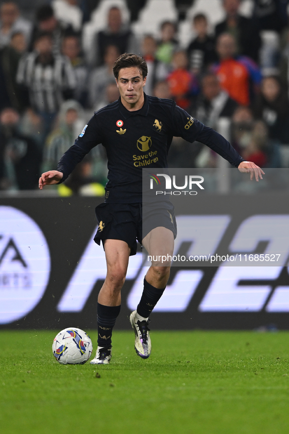 Kenan Yildiz of Juventus FC is in action during the Juventus FC vs. SS Lazio match, the 8th round of the Italian Lega Serie A Enilive 24/25,...