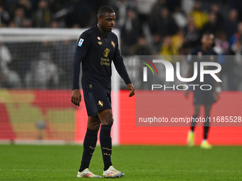 Pierre Kalulu of Juventus FC looks on during the match between Juventus FC and SS Lazio, the 8th round of Italian Lega Serie A Enilive 24/25...