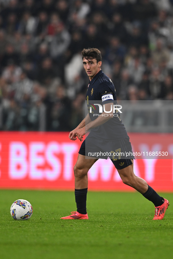 Andrea Cambiaso of Juventus FC is in action during the match between Juventus FC and SS Lazio in the 8th round of the Italian Lega Serie A E...