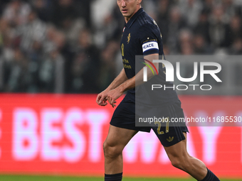 Andrea Cambiaso of Juventus FC is in action during the match between Juventus FC and SS Lazio in the 8th round of the Italian Lega Serie A E...