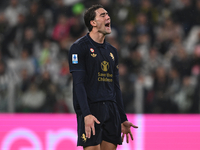 Dusan Vlahovic of Juventus FC looks on during the Juventus FC - SS Lazio match, 8th turn of Italian Lega Serie A Enilive 24/25, in Allianz S...