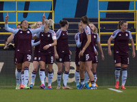 Teams shake hands during the Barclays FA Women's Super League match between Manchester City and Aston Villa at the Joie Stadium in Mancheste...