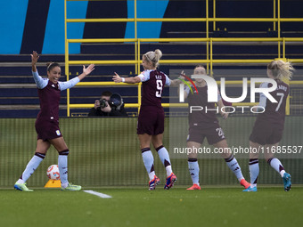 Teams shake hands during the Barclays FA Women's Super League match between Manchester City and Aston Villa at the Joie Stadium in Mancheste...