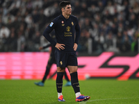 Vasilije Adzic of Juventus FC looks on during the match between Juventus FC and SS Lazio in the 8th round of the Italian Lega Serie A Eniliv...