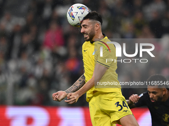 Mario Gila of SS Lazio is in action during the Juventus FC vs. SS Lazio match, the 8th round of the Italian Lega Serie A Enilive 24/25, at A...