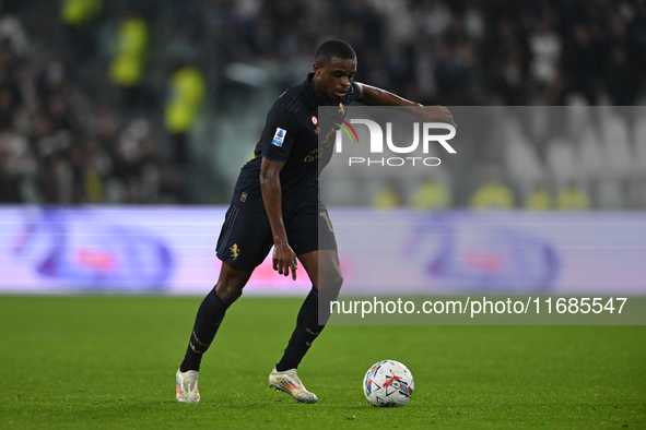 Pierre Kalulu of Juventus FC is in action during the match between Juventus FC and SS Lazio, the 8th round of the Italian Lega Serie A Enili...