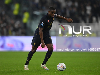 Pierre Kalulu of Juventus FC is in action during the match between Juventus FC and SS Lazio, the 8th round of the Italian Lega Serie A Enili...