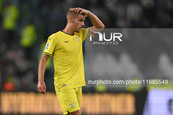 Gustav Isaksen of SS Lazio looks on during the Juventus FC - SS Lazio match, 8th turn of Italian Lega Serie A Enilive 24/25 in Allianz Stadi...