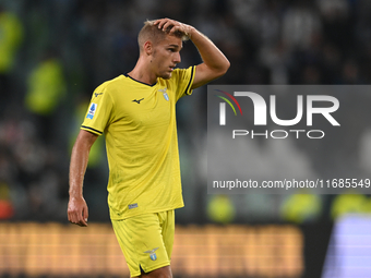 Gustav Isaksen of SS Lazio looks on during the Juventus FC - SS Lazio match, 8th turn of Italian Lega Serie A Enilive 24/25 in Allianz Stadi...