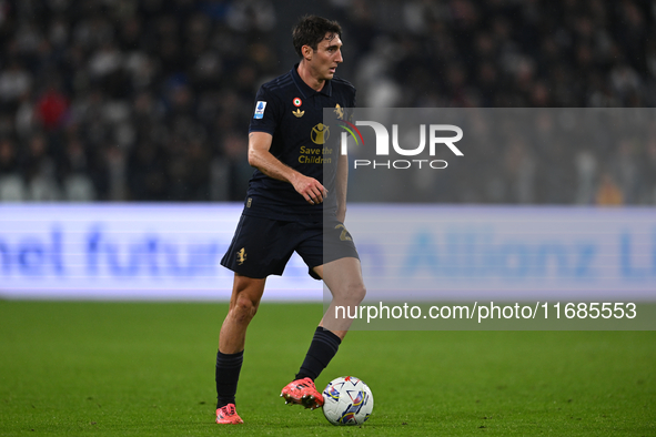 Andrea Cambiaso of Juventus FC is in action during the match between Juventus FC and SS Lazio in the 8th round of the Italian Lega Serie A E...