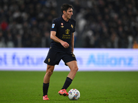 Andrea Cambiaso of Juventus FC is in action during the match between Juventus FC and SS Lazio in the 8th round of the Italian Lega Serie A E...