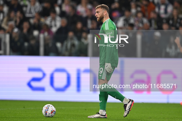 Michele Di Gregorio of Juventus FC is in action during the Juventus FC vs. SS Lazio match, the 8th turn of the Italian Lega Serie A Enilive...