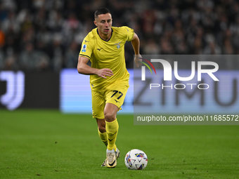 Adam Marusic of SS Lazio is in action during the Juventus FC vs. SS Lazio match, the 8th round of the Italian Lega Serie A Enilive 24/25, at...