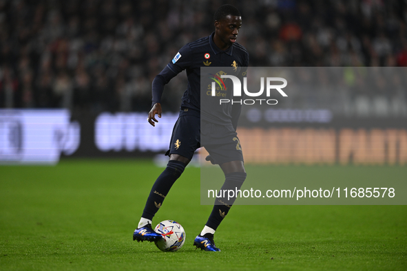 Timothy Weah of Juventus FC is in action during the Juventus FC vs. SS Lazio match, the 8th round of the Italian Lega Serie A Enilive 24/25,...