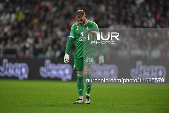 Michele Di Gregorio of Juventus FC looks on during the Juventus FC - SS Lazio match, 8th turn of Italian Lega Serie A Enilive 24/25 in Allia...