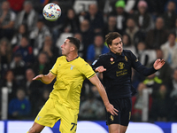 Adam Marusic of SS Lazio is in action during the Juventus FC vs. SS Lazio match, the 8th round of the Italian Lega Serie A Enilive 24/25, at...