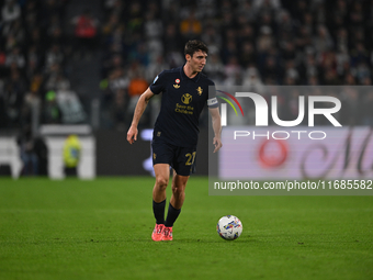 Andrea Cambiaso of Juventus FC is in action during the match between Juventus FC and SS Lazio in the 8th round of the Italian Lega Serie A E...