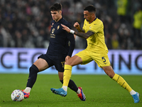 Vasilije Adzic of Juventus FC is in action during the match between Juventus FC and SS Lazio in the 8th round of the Italian Lega Serie A En...