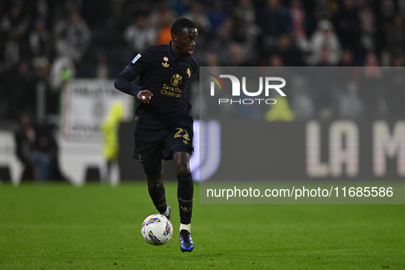 Timothy Weah of Juventus FC is in action during the Juventus FC vs. SS Lazio match, the 8th round of the Italian Lega Serie A Enilive 24/25,...