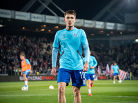 Patrik Walemark warms up before the game between KS Cracovia and Lech Poznan in Krakow, Poland, on October 19, 2024. This is a PKO BP Ekstra...