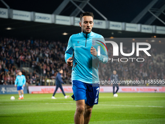 Afonso Sousa warms up before the game between KS Cracovia and Lech Poznan in Krakow, Poland, on October 19, 2024, during the PKO BP Ekstrakl...