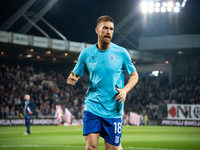 Bartosz Salamon warms up before the game between KS Cracovia and Lech Poznan in Krakow, Poland, on October 19, 2024. PKO BP Ekstraklasa, Pol...