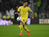 Mattia Zaccagni of SS Lazio is in action during the Juventus FC vs. SS Lazio match in the 8th round of the Italian Lega Serie A Enilive 24/2...