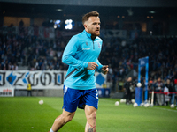 Dino Hotic warms up before the game between KS Cracovia and Lech Poznan in Krakow, Poland, on October 19, 2024, during the PKO BP Ekstraklas...