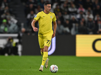 Adam Marusic of SS Lazio is in action during the Juventus FC vs. SS Lazio match, the 8th round of the Italian Lega Serie A Enilive 24/25, at...