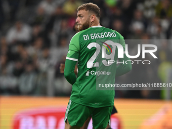 Michele Di Gregorio of Juventus FC is in action during the Juventus FC vs. SS Lazio match, the 8th turn of the Italian Lega Serie A Enilive...