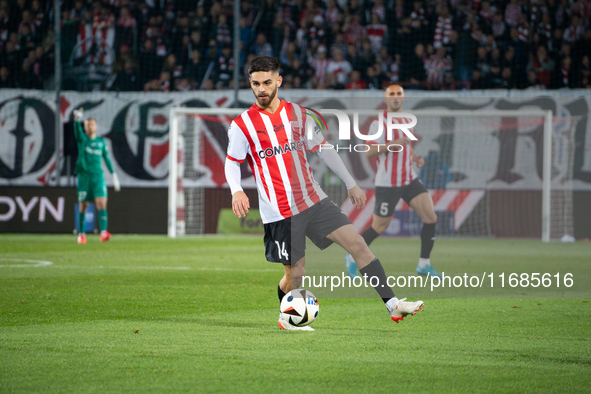 Ajdin Hasic participates in the game between KS Cracovia and Lech Poznan in Krakow, Poland, on October 19, 2024. This is a PKO BP Ekstraklas...